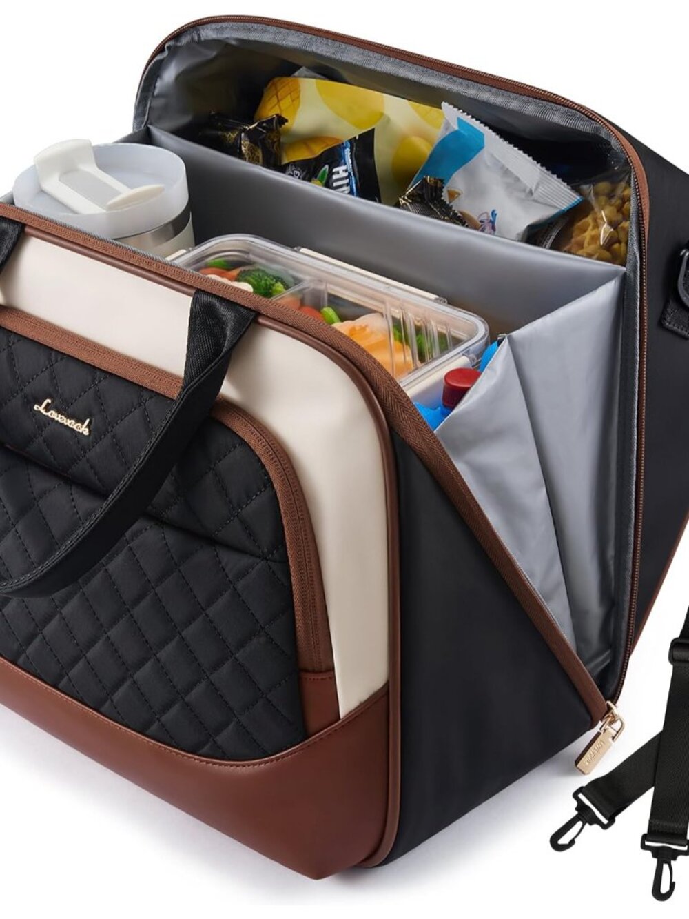 Insulated Lunch Bag for Women,Large Adult Lunch Box Cooler with Anti-Shifting Tr